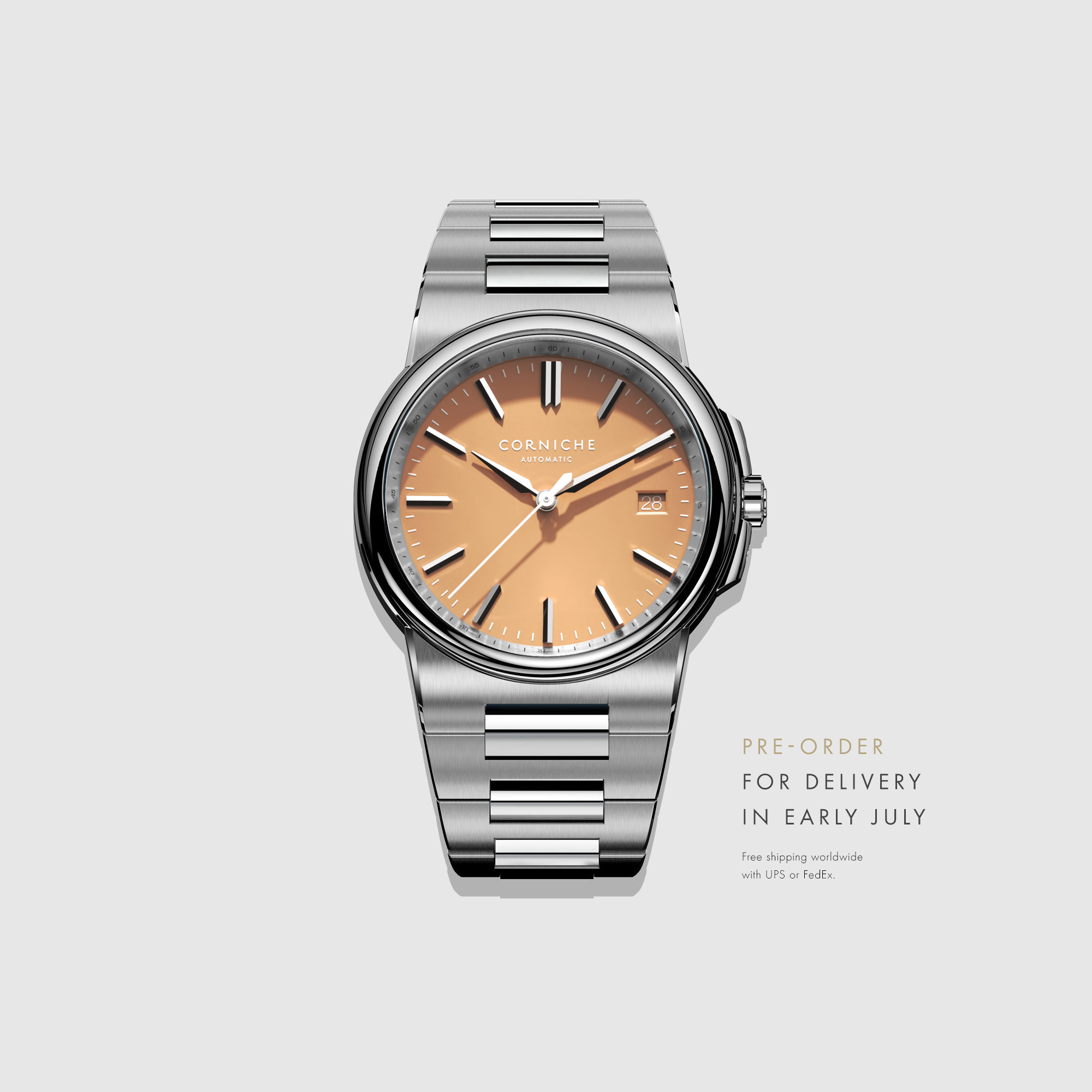 La Grande Corniche Steel with Salmon dial